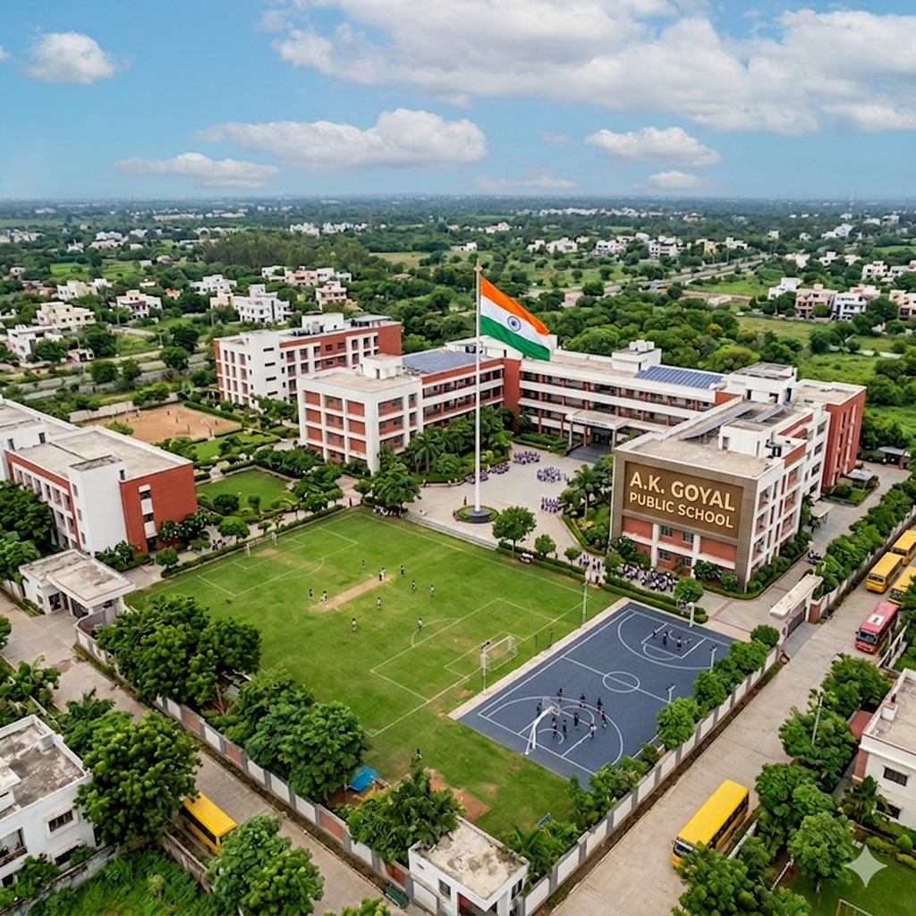 A.K Goyal Public School aerial campus view